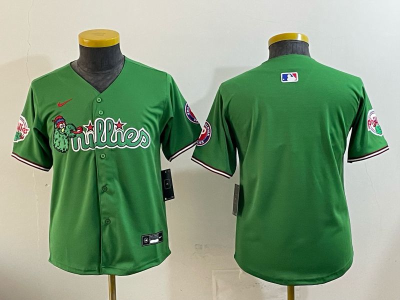 Youth 2026 Philadelphia Phillies Blank Green Game Nike MLB Jersey style 01